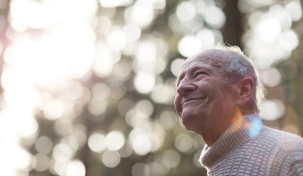 Smiling Older Man Enjoying The View